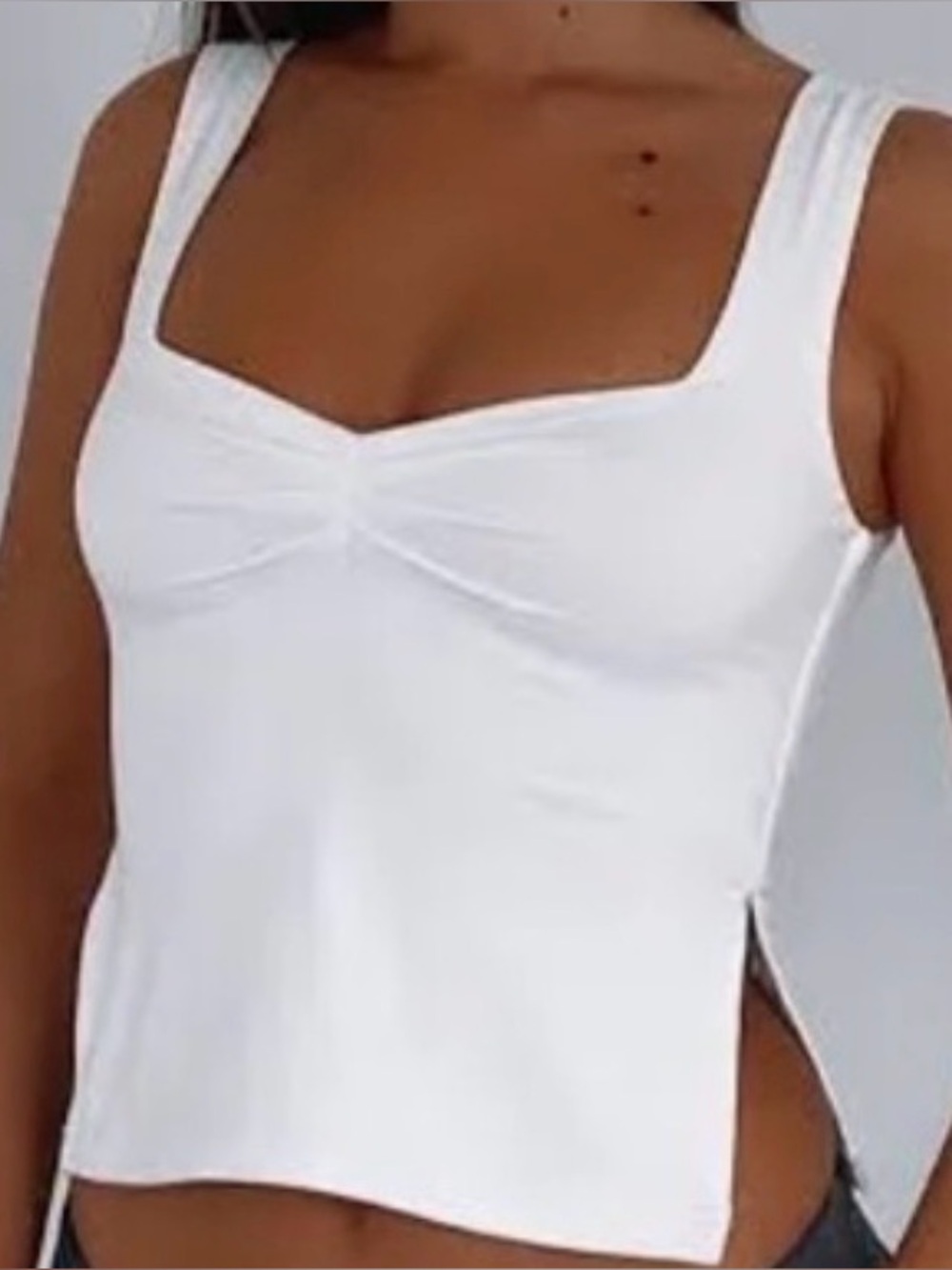 White Fox Boutique white tank top size medium